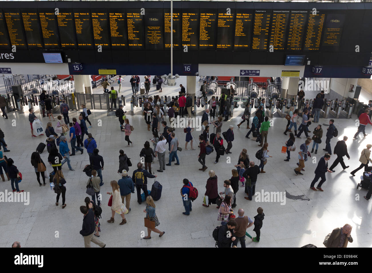 La stazione di Waterloo concourse - Londra Foto Stock