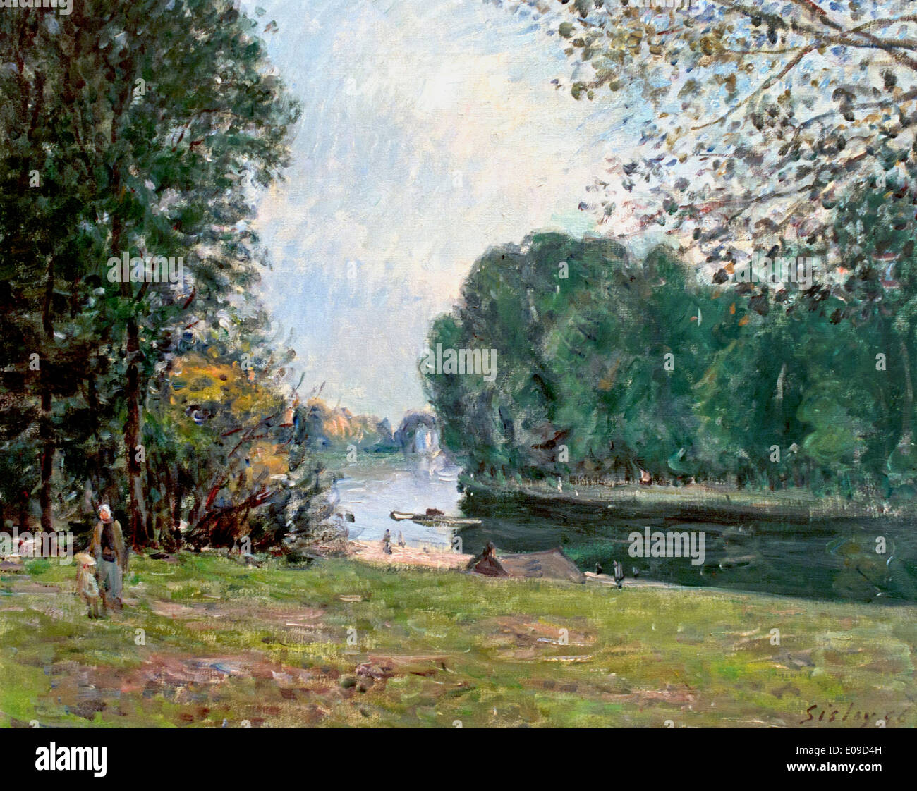 La volta del fiume Loing , estate Alfred Sisley 1839 - 1899 British / impressionista francese Francia Foto Stock