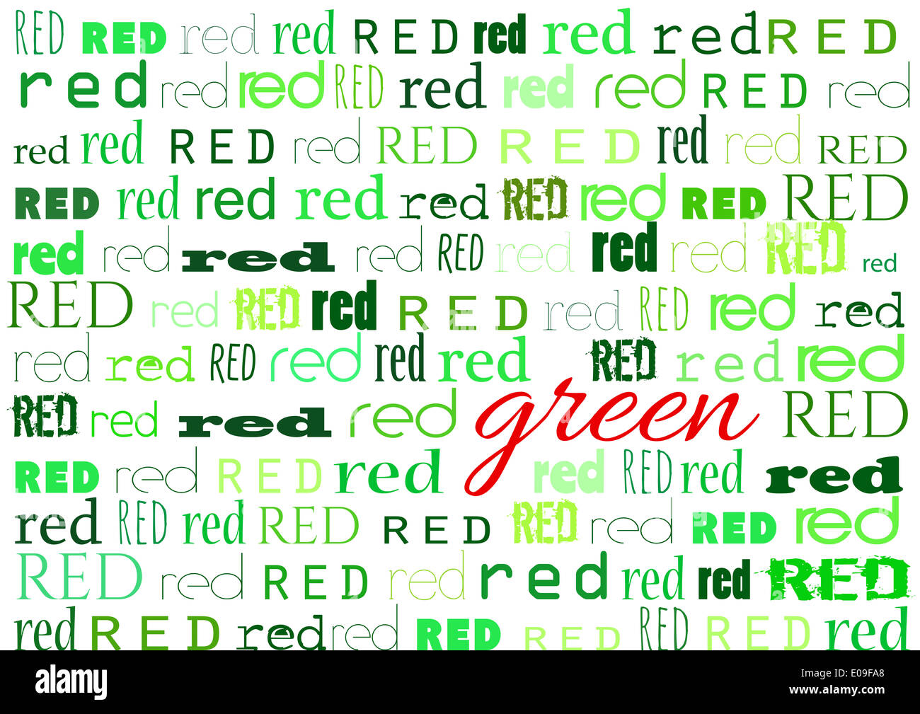 Rosso, verde, paradosso Foto Stock
