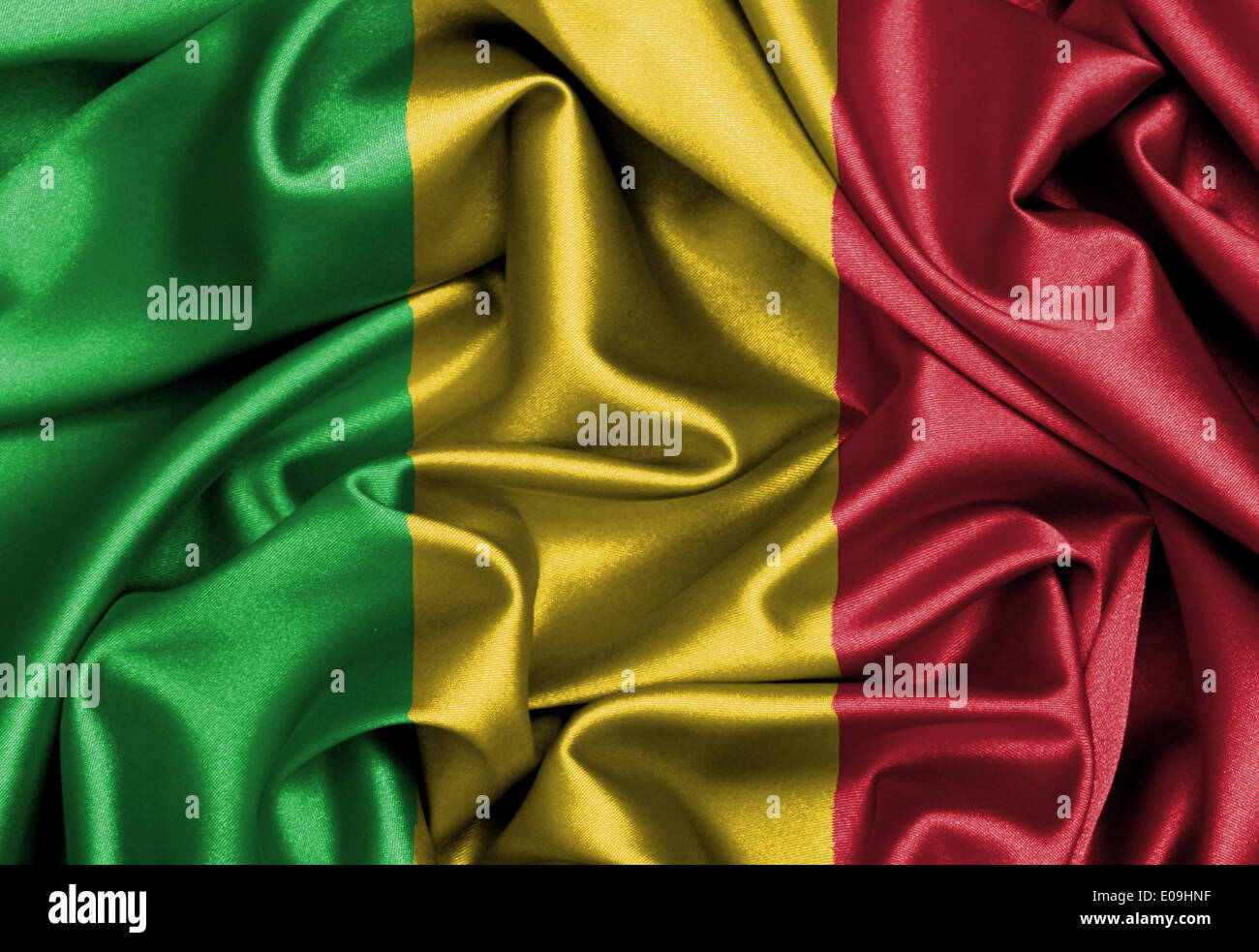 Bandiera di raso tridimensionali di eseguire il rendering di bandiera del Mali Foto Stock