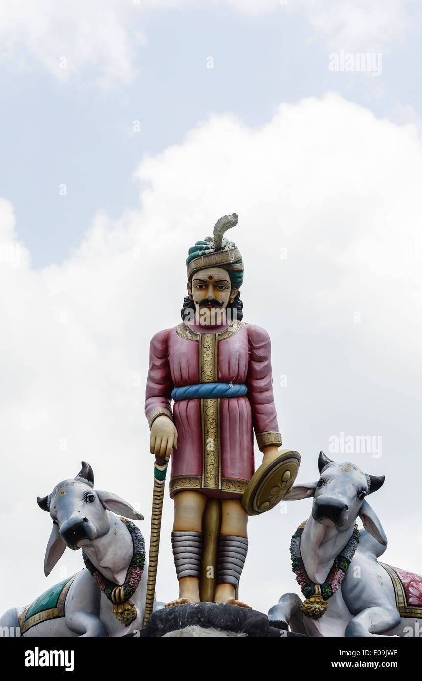 Singapore, dettaglio del tempio Mariyamman Foto Stock