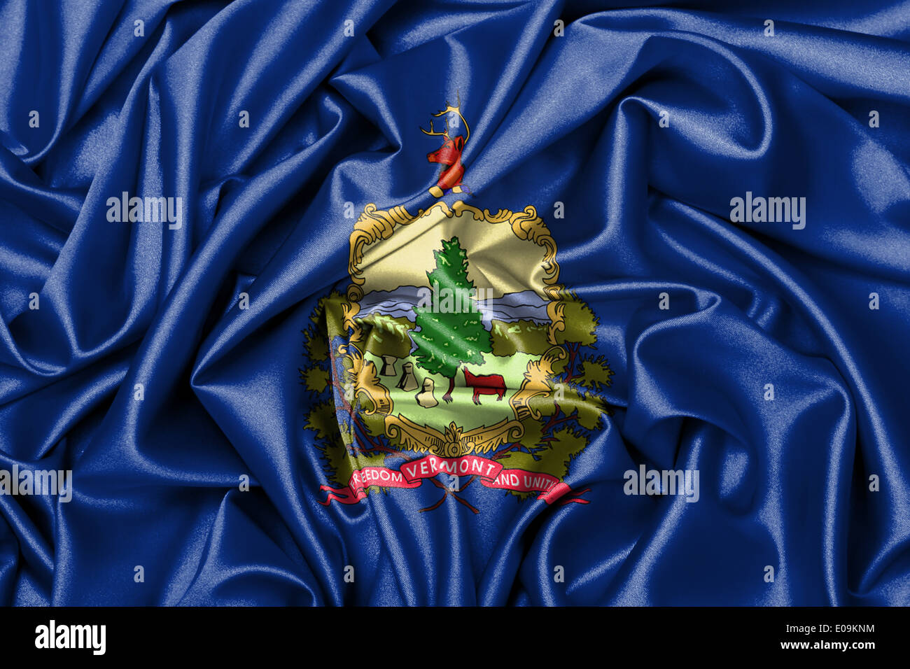 Bandiera di raso tridimensionale bandiera di rendering del Vermont Foto Stock