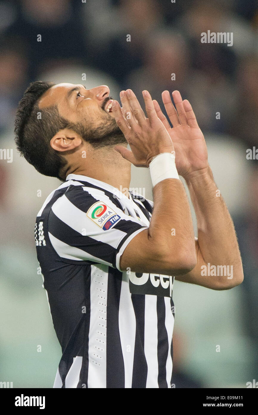 Fabio Quagliarella (Juventus), 5 maggio 2014 - Calcio : Italiano 'Serie A' match tra Juventus 1-0 Atalanta a Juventus Stadium di Torino, Italia. (Foto di Enrico Calderoni/AFLO SPORT) Foto Stock