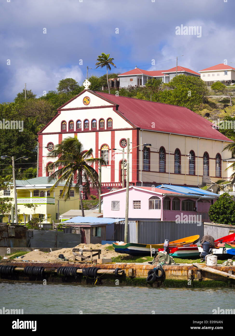 Caraibi, Piccole Antille, Saint Lucia, Dennery, chiesa di San Pietro Foto Stock