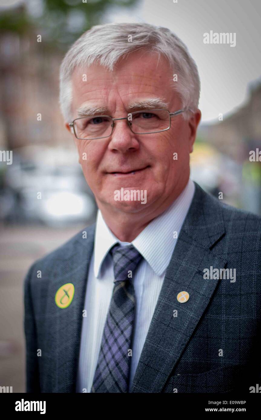 Edimburgo, Scozia, Regno Unito. 07 Maggio, 2014. SNP candidato per le prossime elezioni europee, Ian Hudghton. Mercoledì 7 Maggio, 2014. Credito: Wullie marr/Alamy Live News Foto Stock