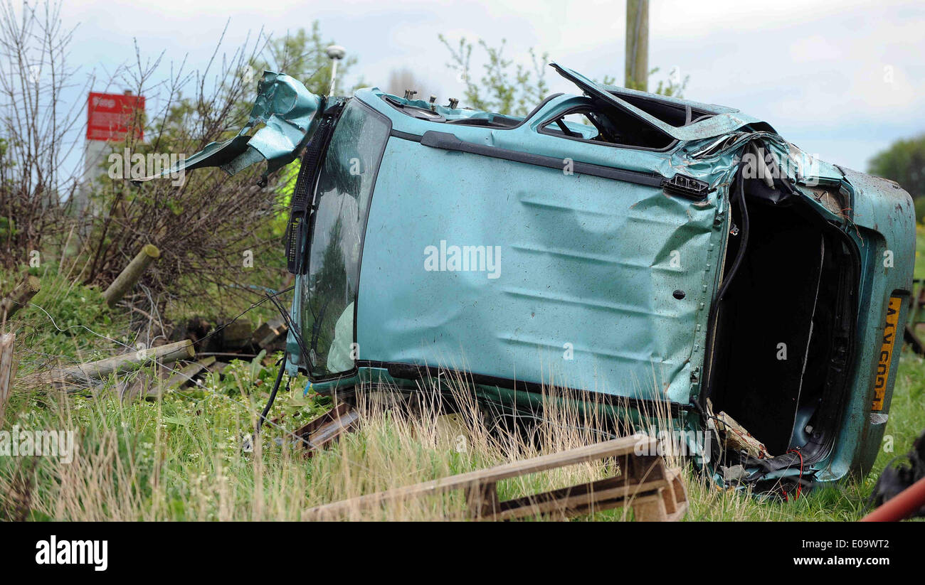 A 77 anno vecchio viene ucciso come driver uccisi al conducente UCCISI A LIVELLO CROSSIN SCAMPSTON MALTON North Yorkshire Inghilterra 07 Ma Foto Stock