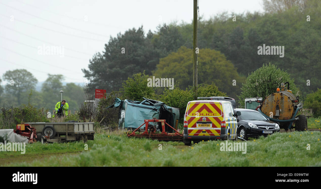 A 77 anno vecchio viene ucciso come driver uccisi al conducente UCCISI A LIVELLO CROSSIN SCAMPSTON MALTON North Yorkshire Inghilterra 07 Ma Foto Stock
