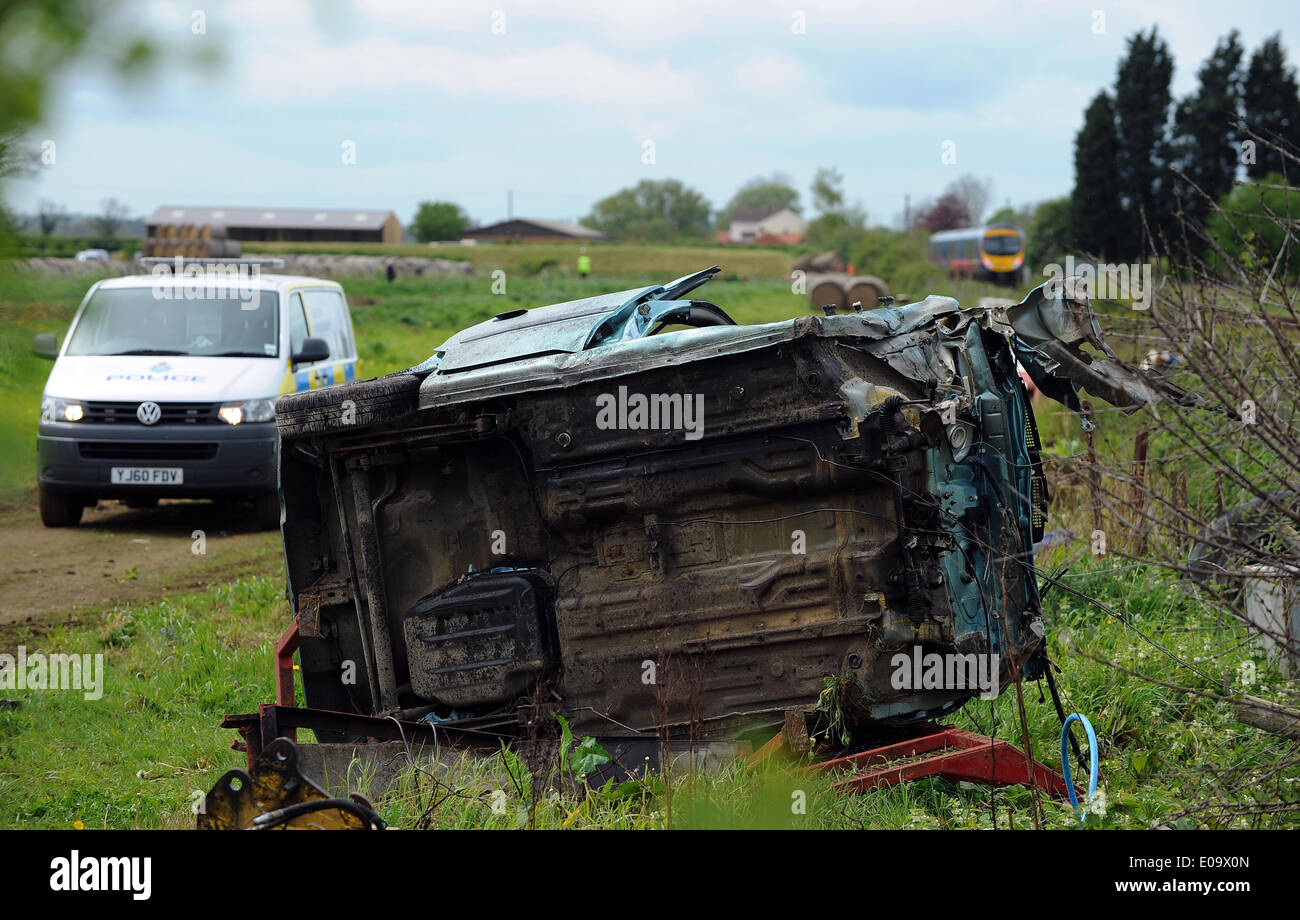 A 77 anno vecchio viene ucciso come driver uccisi al conducente UCCISI A LIVELLO CROSSIN SCAMPSTON MALTON North Yorkshire Inghilterra 07 Ma Foto Stock