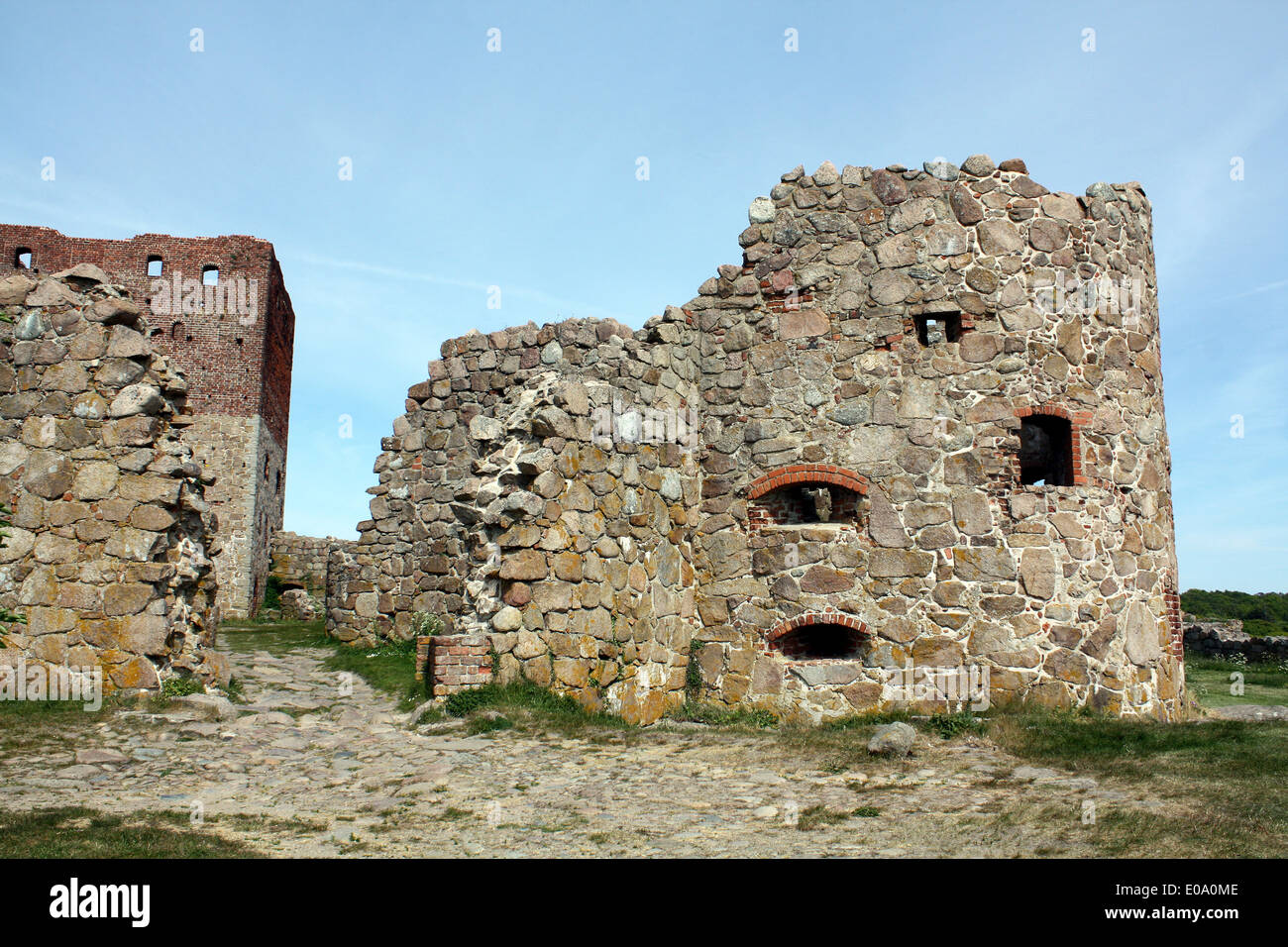 Hammershus rovine dell'isola danese di Bornholm Foto Stock