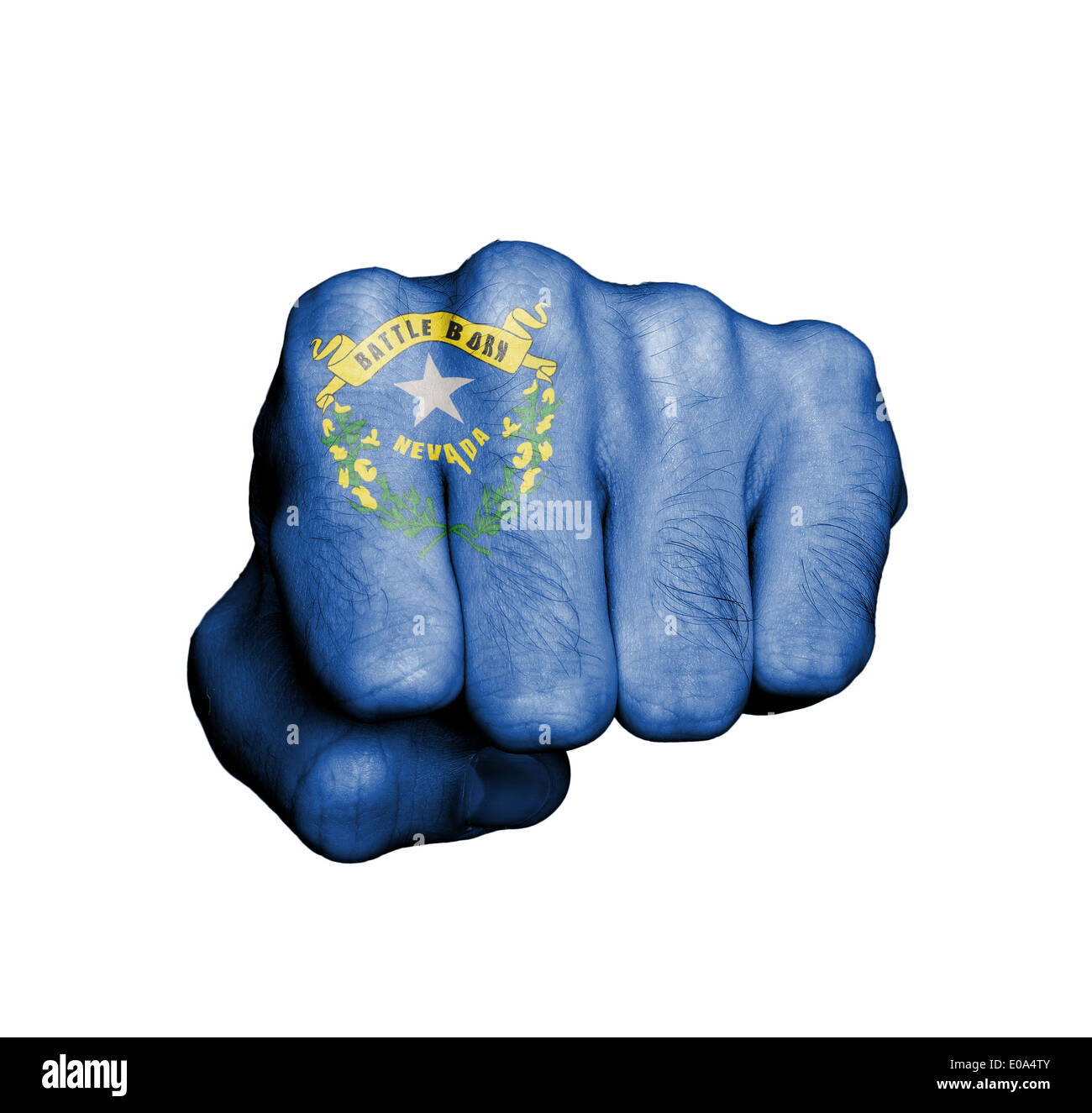 Stati Uniti pugno con la bandiera di uno stato il Nevada Foto Stock
