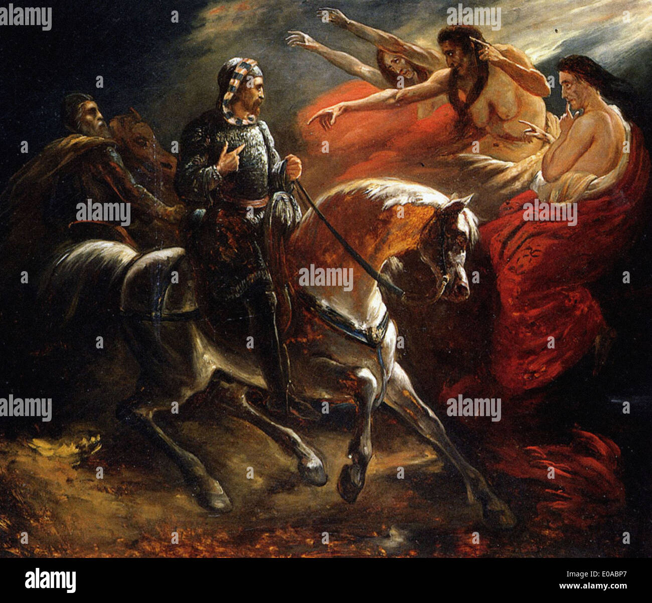 Ary Scheffer Macbeth e le streghe Foto Stock
