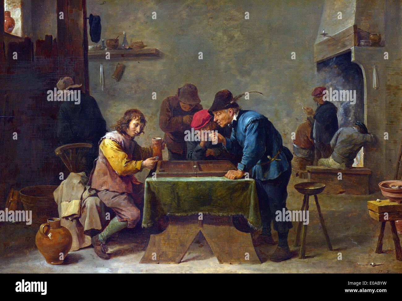 David Teniers il Giovane giocatori del Backgammon Foto Stock