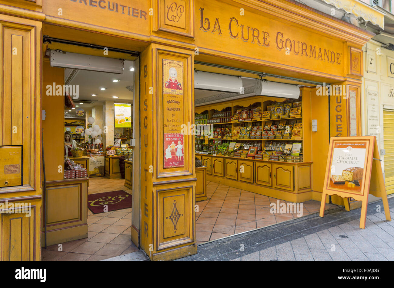 La Cure Gourmande Shop, Vieux Nice, Centro Storico, Alpes Maritimes, in Provenza Costa Azzurra, Mediterraneo, Francia, Europa Foto Stock