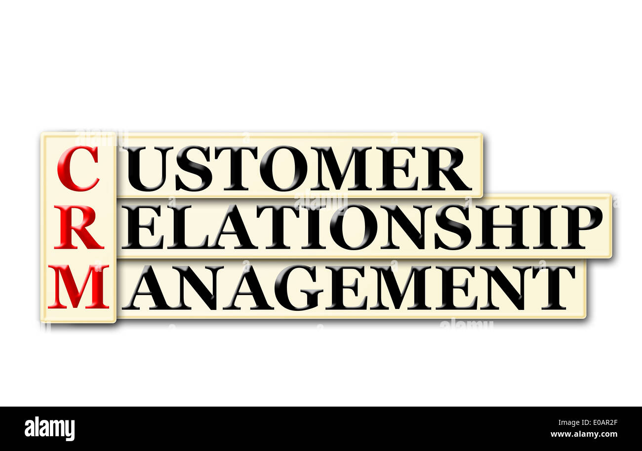 CRM concettuale Consumer Relationship Management acronimo su bianco Foto Stock