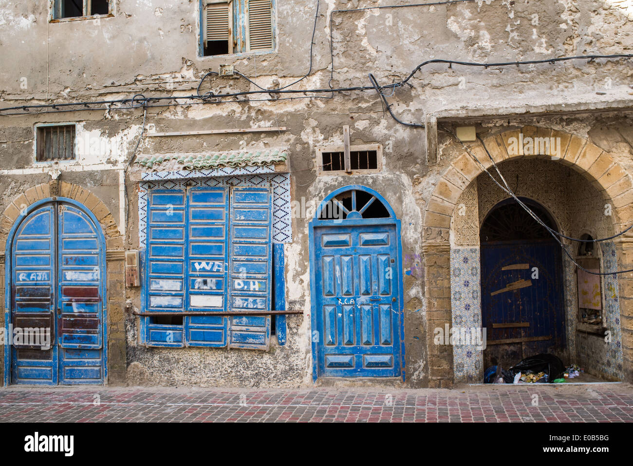 Street nella medina di essaouira marocco Foto Stock