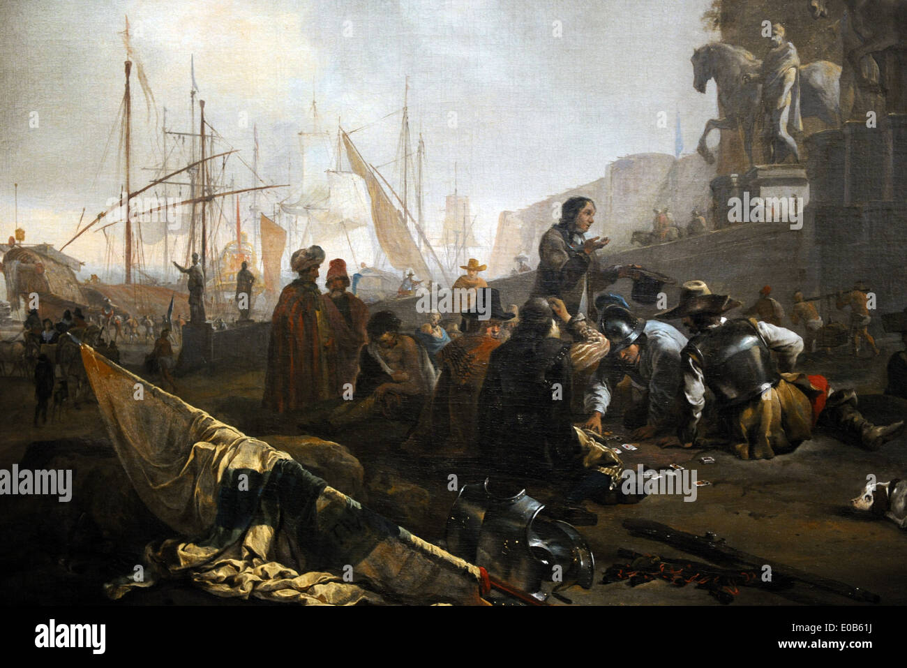 Jan Baptist Weenix (1621-1659). Pittore olandese. Vista di un porto italiano, 1649. Dettaglio. Centraal Museum. Utrech. Paesi Bassi. Foto Stock