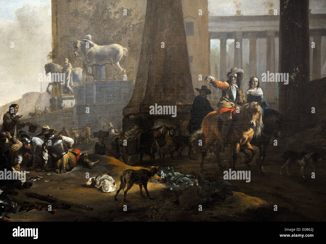 Jan Baptist Weenix (1621-1659). Pittore olandese. Vista di un porto italiano, 1649. Dettaglio. Centraal Museum. Utrech. Paesi Bassi. Foto Stock