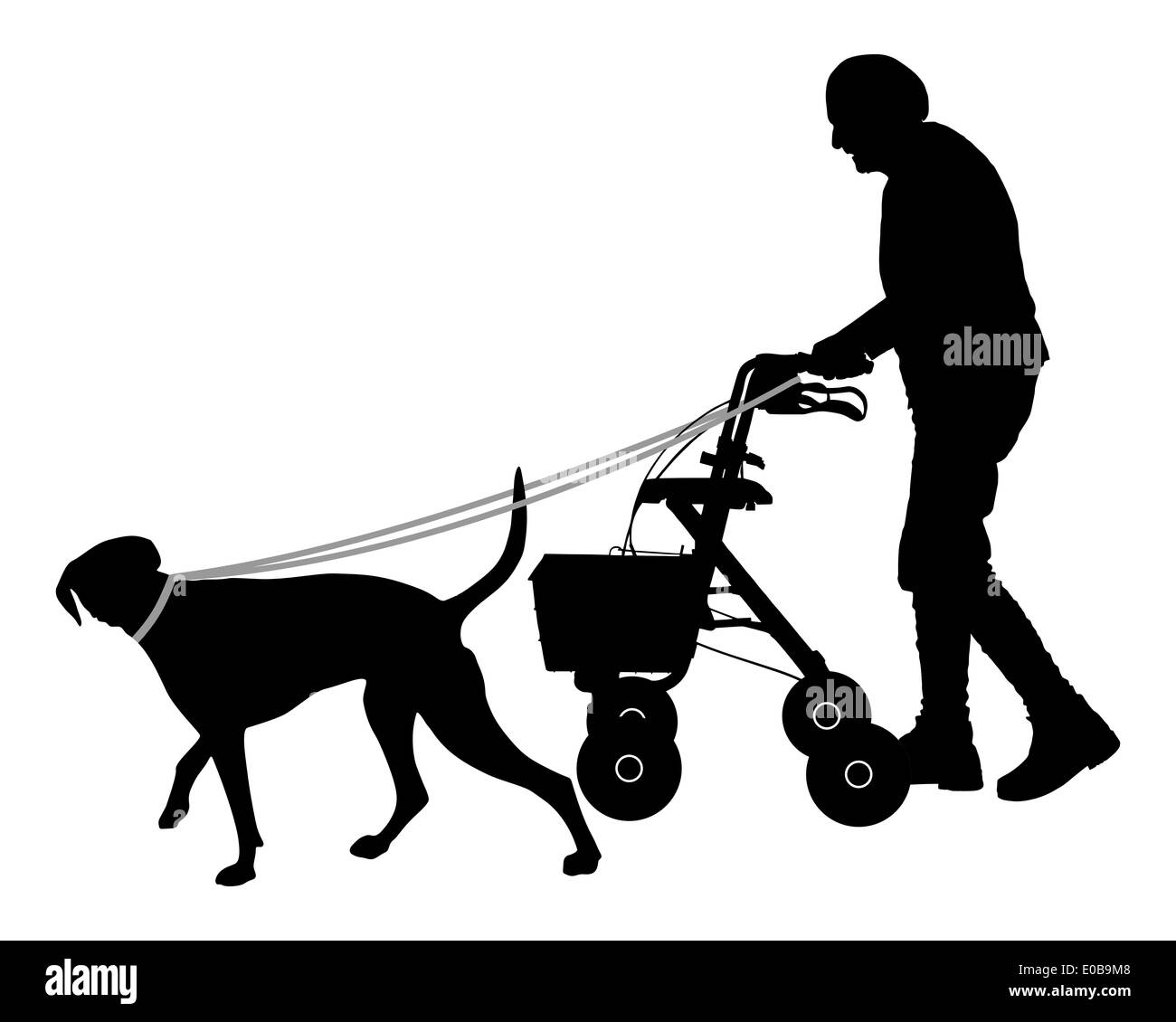 Vecchia donna con cane Foto Stock Vecchia donna con cane Foto Stock
