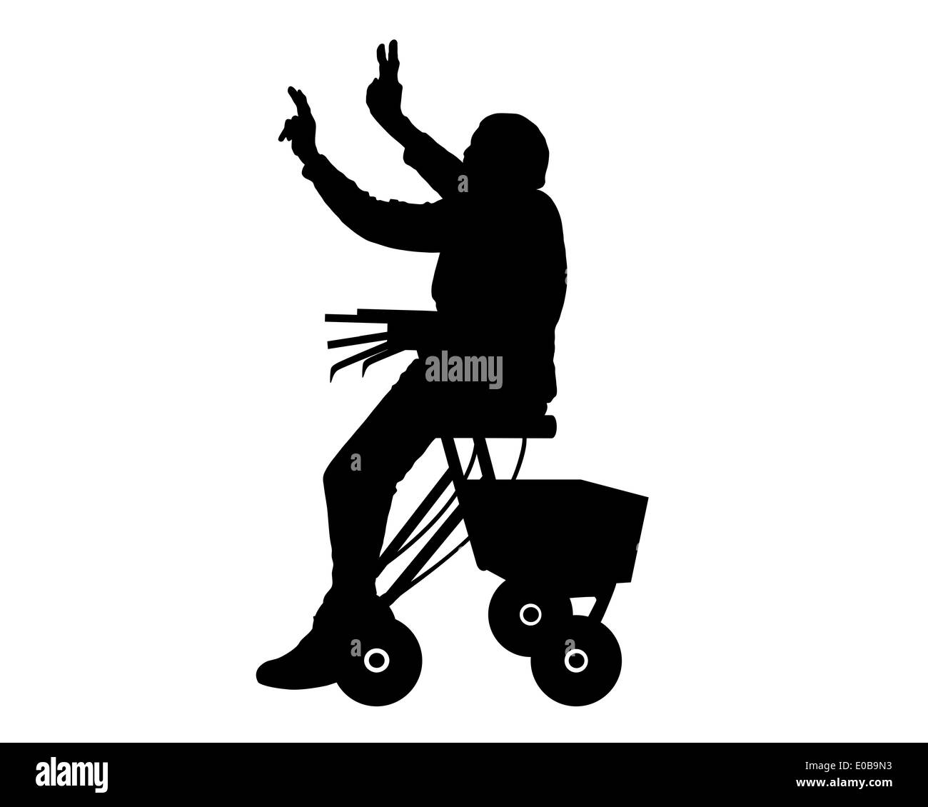 Donna con rollator Foto Stock