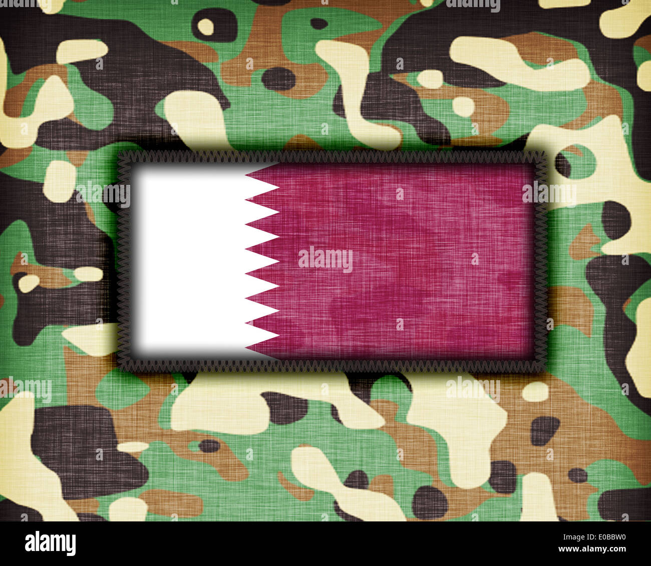 Amy camouflage uniforme con bandiera su di esso in Qatar Foto Stock