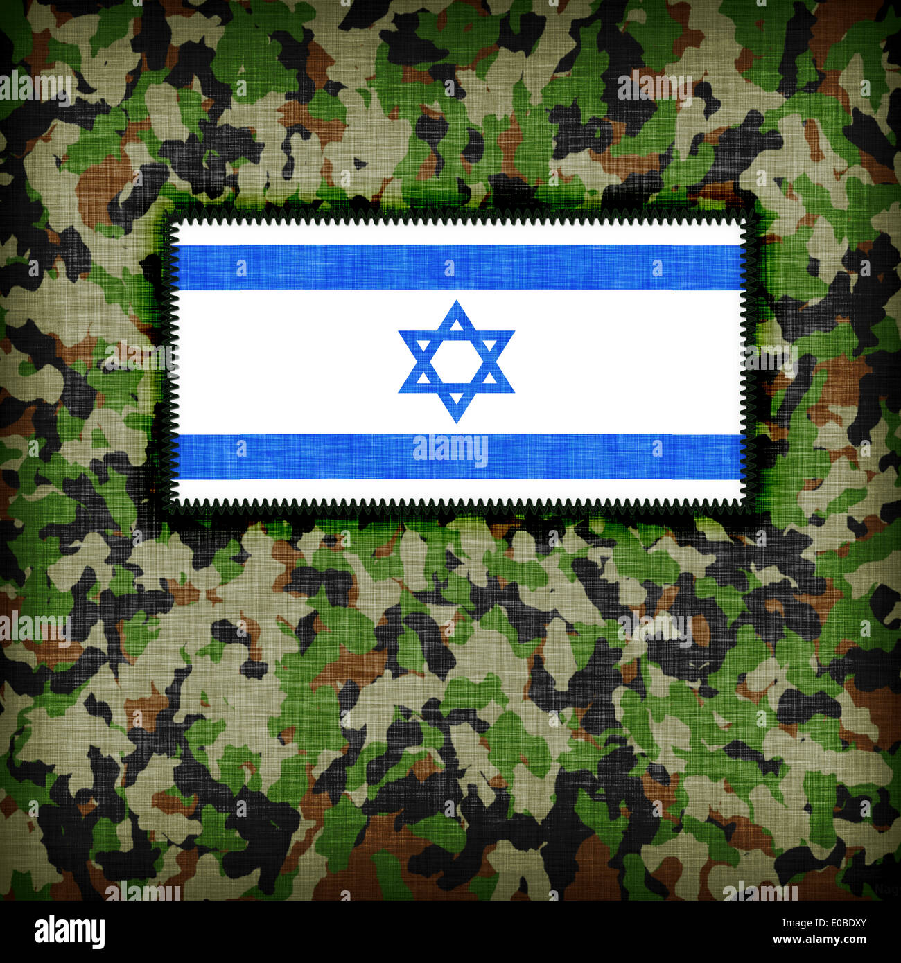 Amy camouflage uniforme con bandiera su di esso Israele Foto Stock