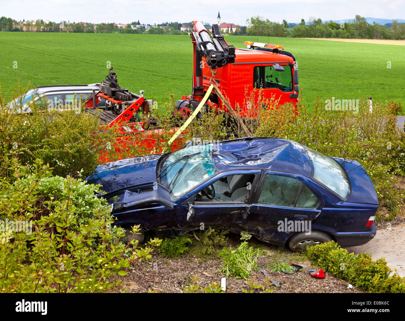 Incidente di auto auto automobili passeggeri traffico Auto incidente stradale Incidente stradale incidenti stradali incidenti stradali incidenti di sicurezza PL Foto Stock