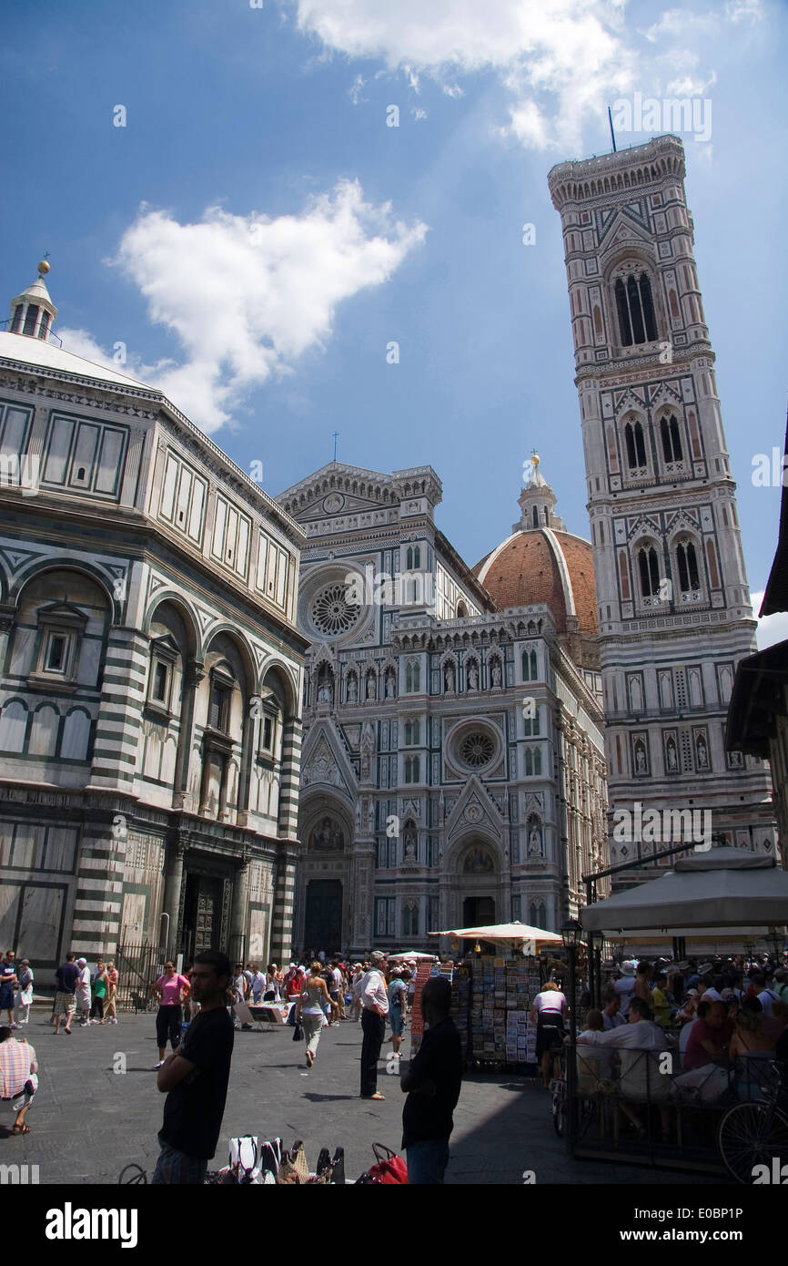 Santa Maria del Fiore Duomo e Campanille Firenze, Toscana, Italia Foto Stock