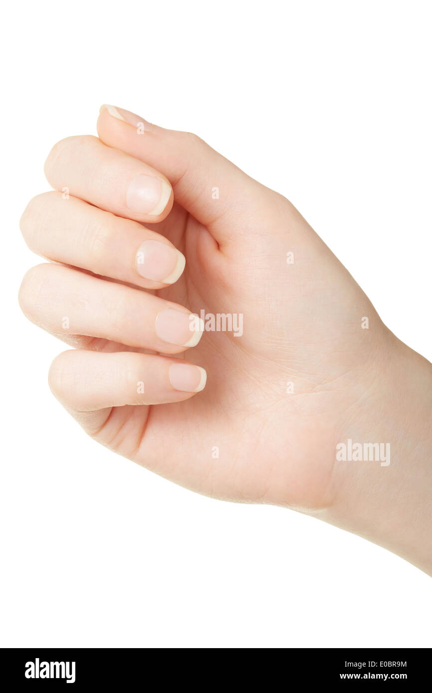 Donna con mano manicure closeup Foto Stock