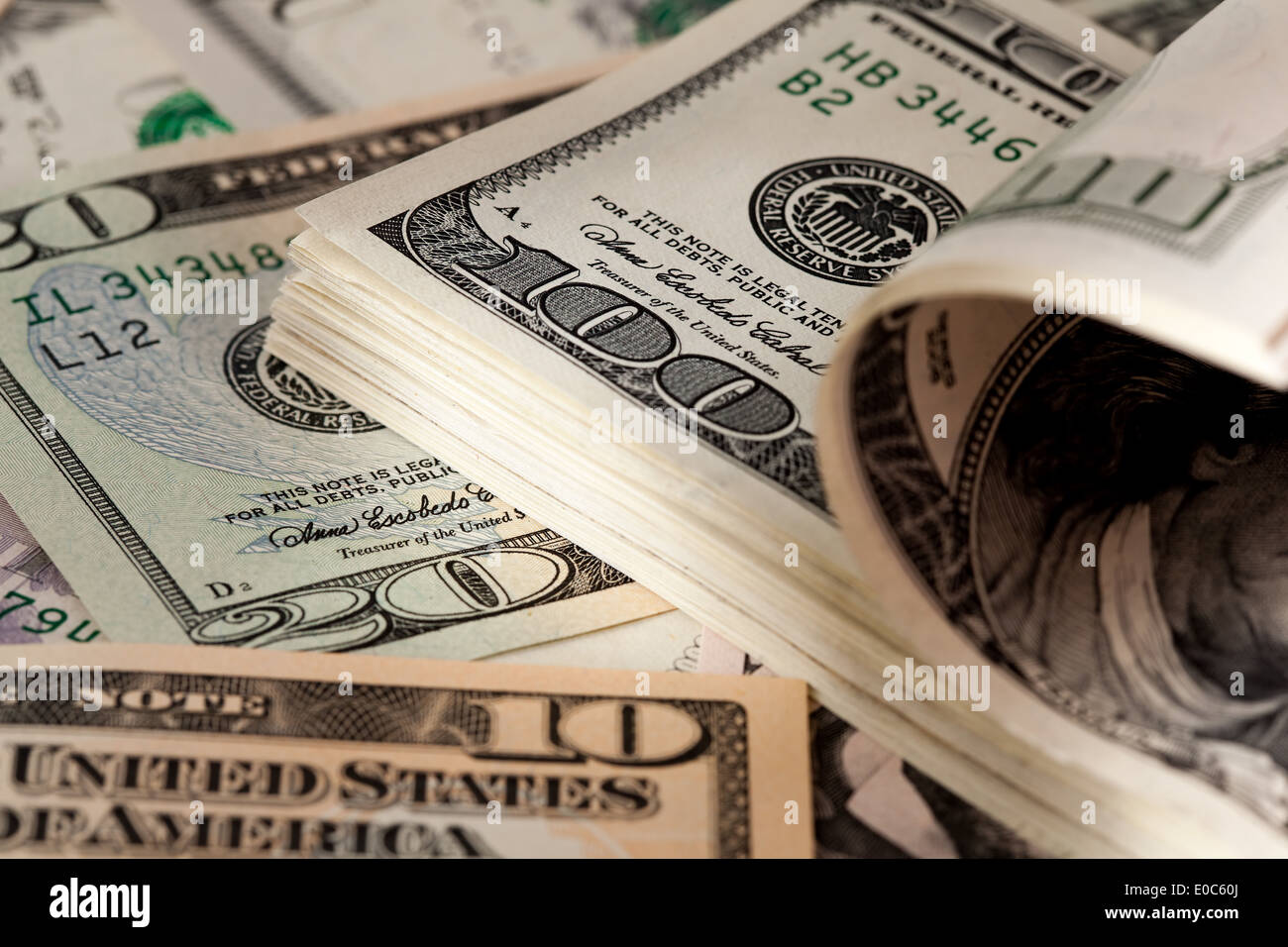 Dollaro americano di banconote da Stati Uniti d'America, Dollaro Amerikanische Geldscheine aus den USA Foto Stock