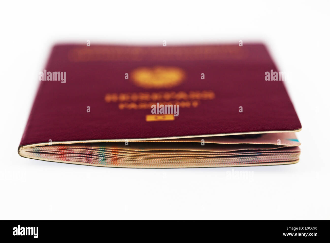 Un passaporto rosso della Unione Europea Foto Stock