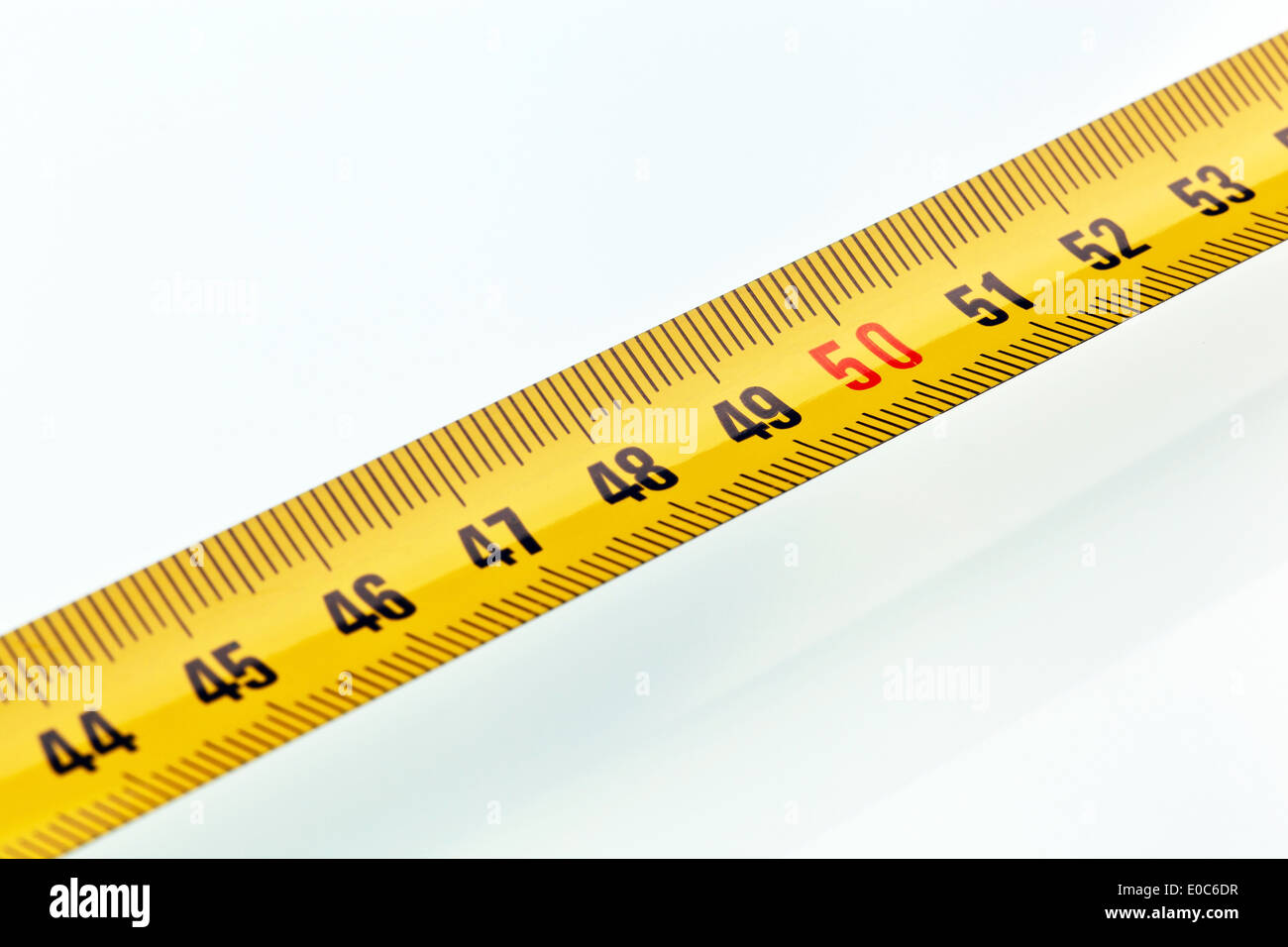 Dimensione La dimensione del nastro nastro di misurazione centimetri misurare la misura di nastro di unità di misura di nastro di misurazione Metri di esattezza esattamente millime Foto Stock