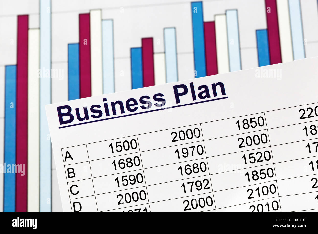 Business plan business plan piano commerciale Startup esistenza fondatore di un nuovo business esistenza fondazione appropria di finanziamento Foto Stock