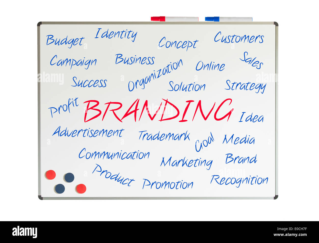 Branding nuvola di parole scritte su una lavagna Foto Stock