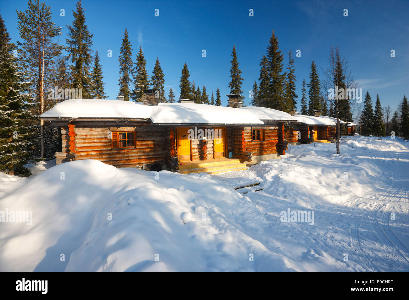 Finlandia Luosto - Hotel Luostotunturi, cottage con sauna. Foto Stock