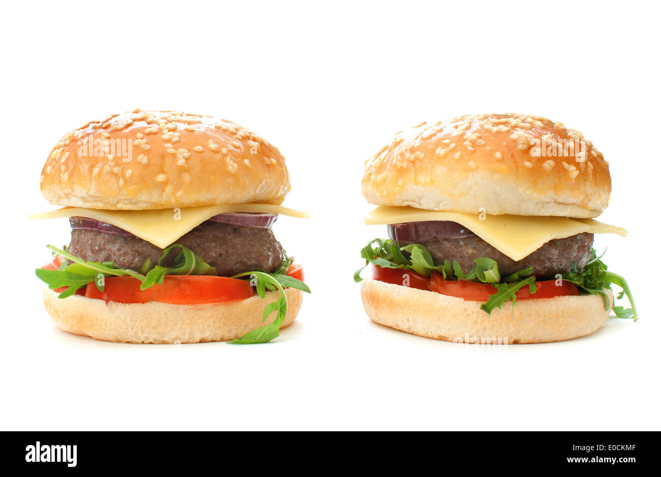 Due cheeseburger Foto Stock