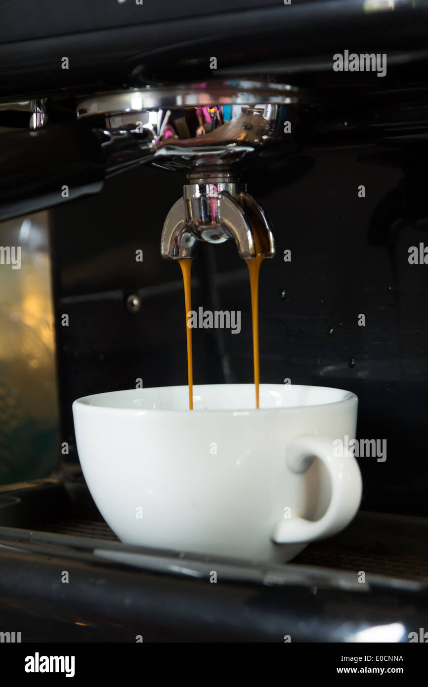 Processo di preparazione di caffè Foto Stock