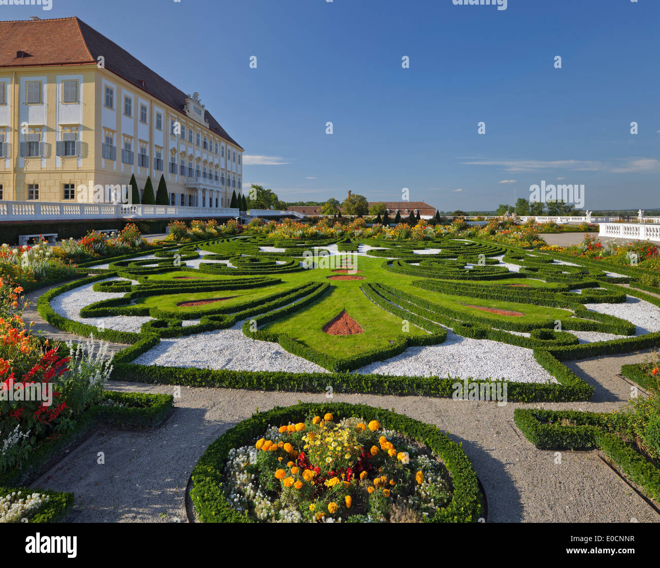 I giardini barocchi, Hof castello, Austria Inferiore, Austria, Europa Foto Stock