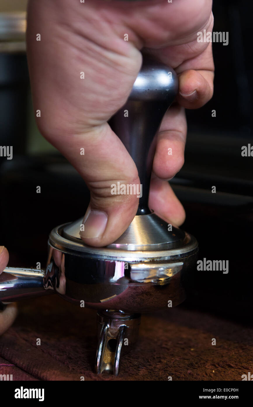 Processo di preparazione di caffè Foto Stock