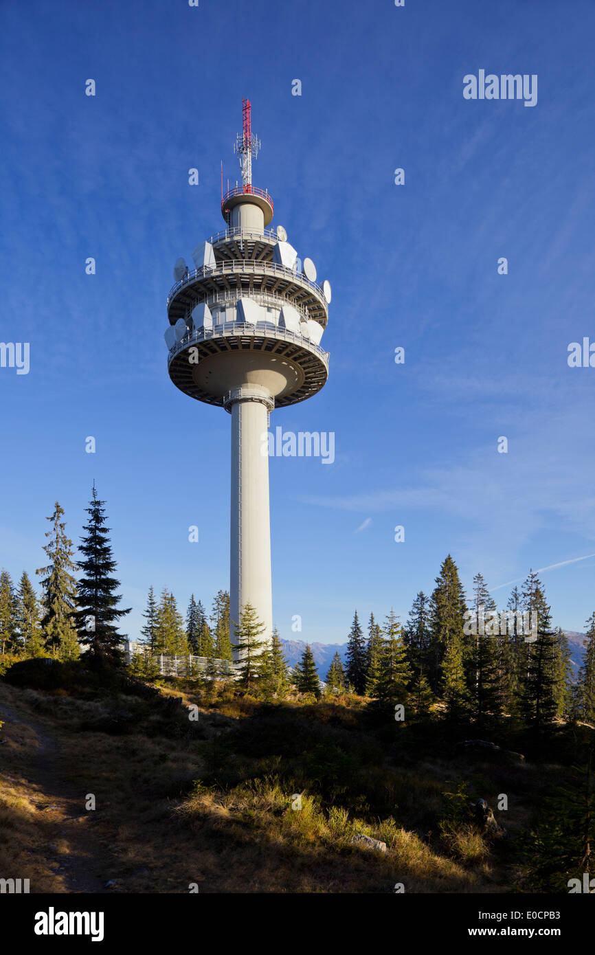 Torre di radiodiffusione, trasmettitore a montante Rossbrand, Radstadt, Salisburgo, Austria Foto Stock