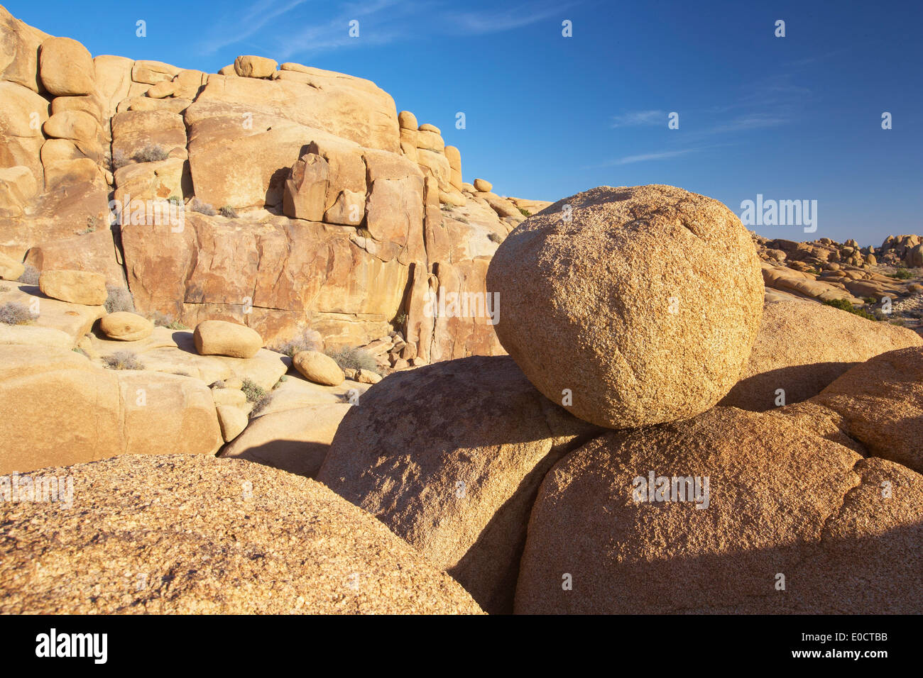 Rocce Jumbo a Joshua Tree National Park in mattinata, Deserto Mojave, California, USA, America Foto Stock