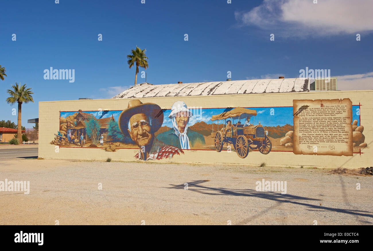 Murales a ventinove Palms, Joshua Tree National Park, Deserto Mojave, California, USA, America Foto Stock