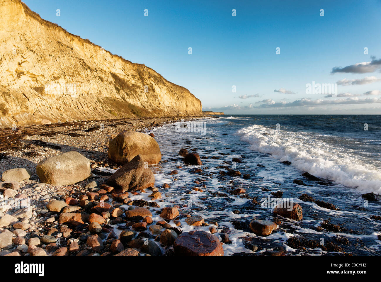 Spiaggia deserta a Bagenkop, Isola di Langeland, Danimarca, Europa Foto Stock