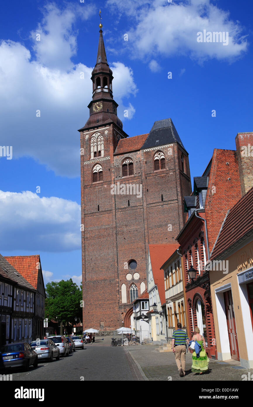 Chiesa di Santo Stefano, Tangermuende, Tangermünde, Elbe cycle Route, Altmark, Sachsen-Anhalt, Germania, Europa Foto Stock