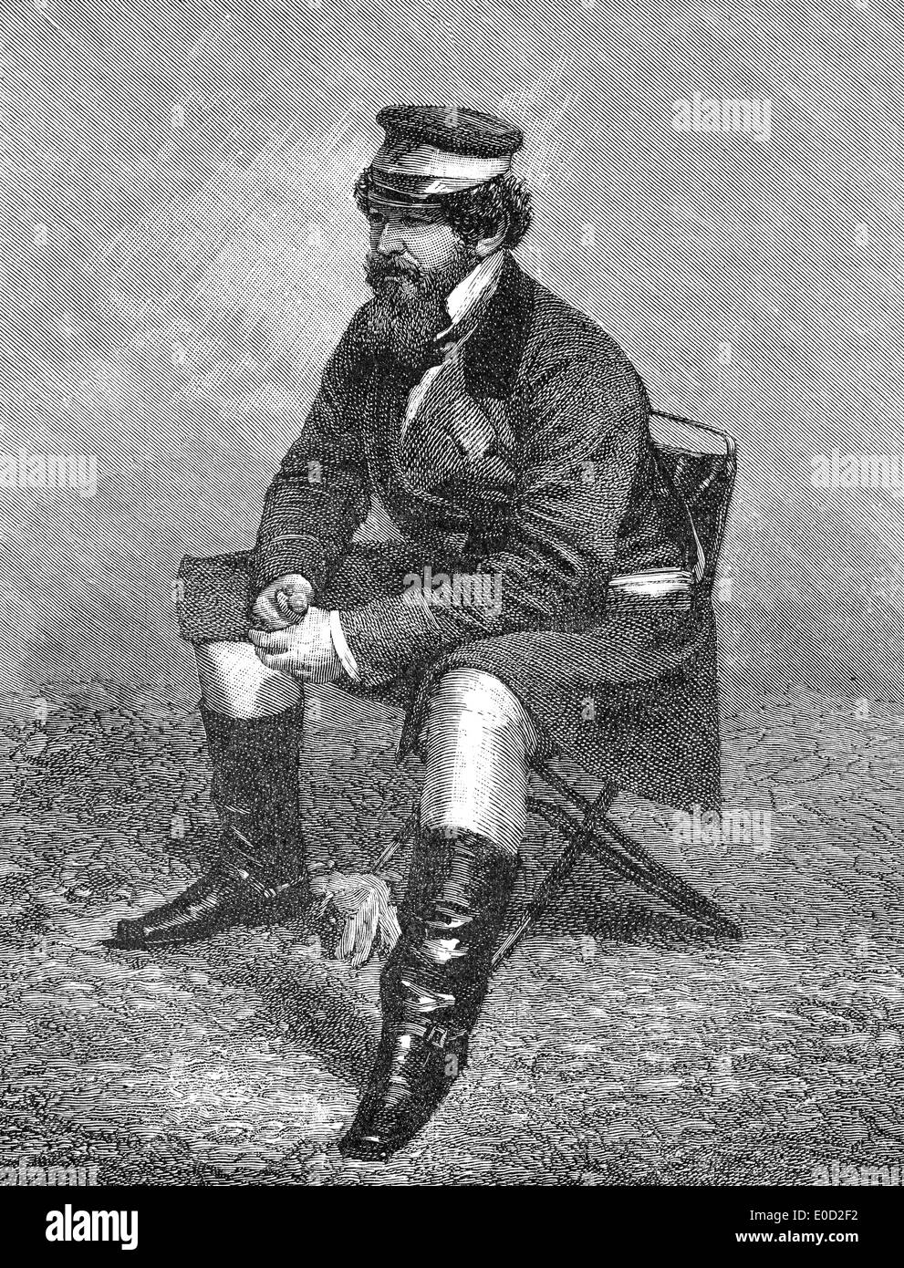 Sir William Howard Russell, 1820 - 1907, un reporter irlandese con i tempi, primo moderno corrispondente di guerra, Foto Stock