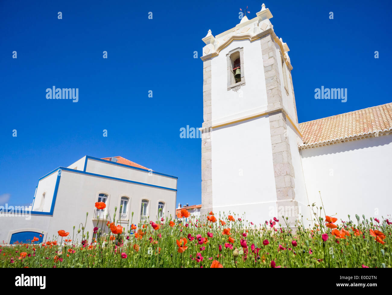 La chiesa di Nossa Senhora da Conceição è la piccola chiesa in Vila do Bispo Algarve Portogallo UE Europa Foto Stock