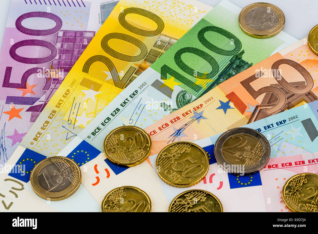 Euro, denaro, valuta, nota, note, bollette, contanti Foto Stock