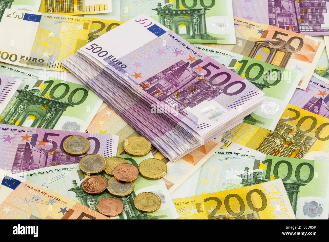 Euro, denaro, valuta, nota, note, bollette, contanti Foto Stock