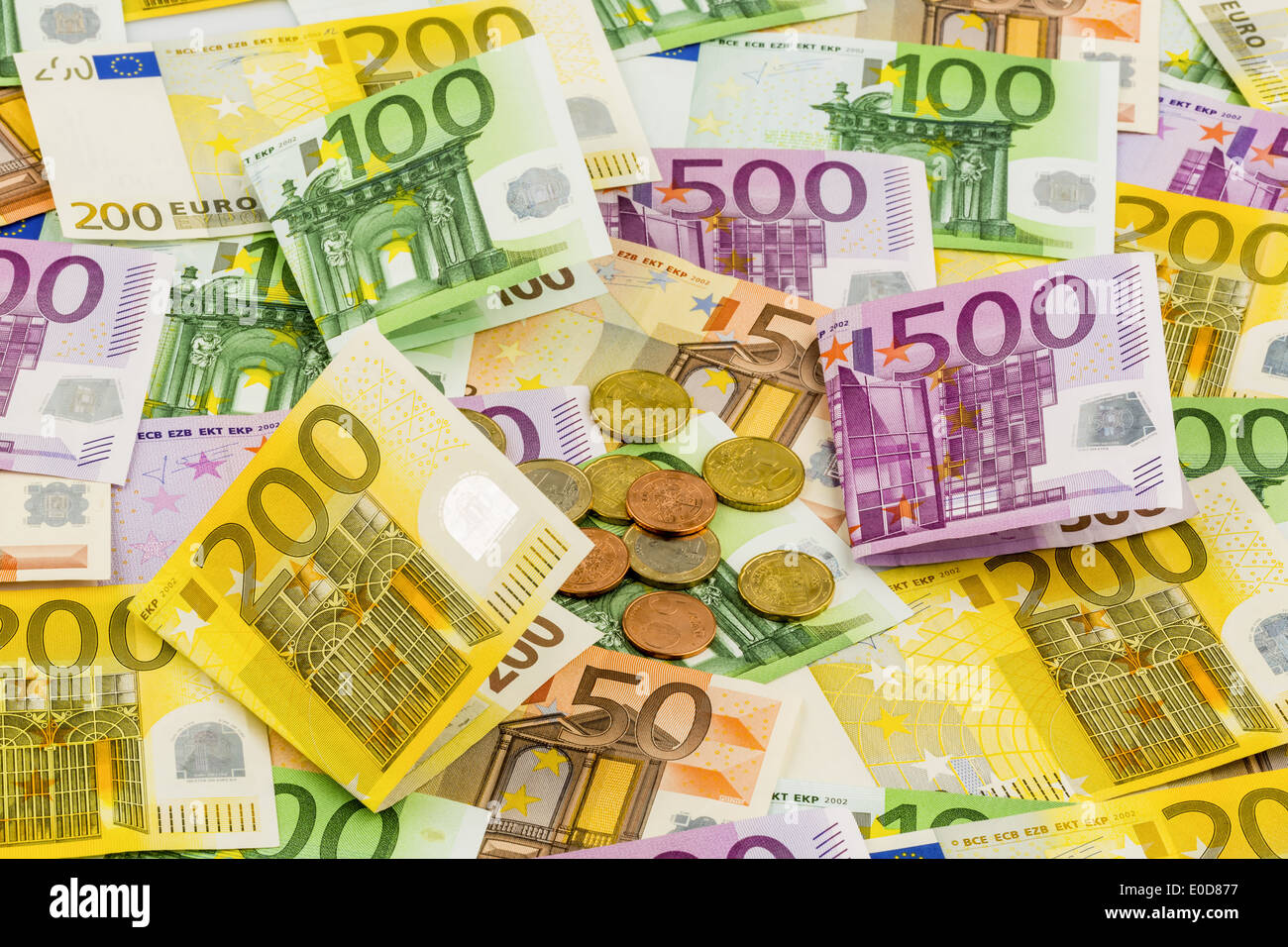 Euro, denaro, valuta, nota, note, bollette, contanti Foto Stock