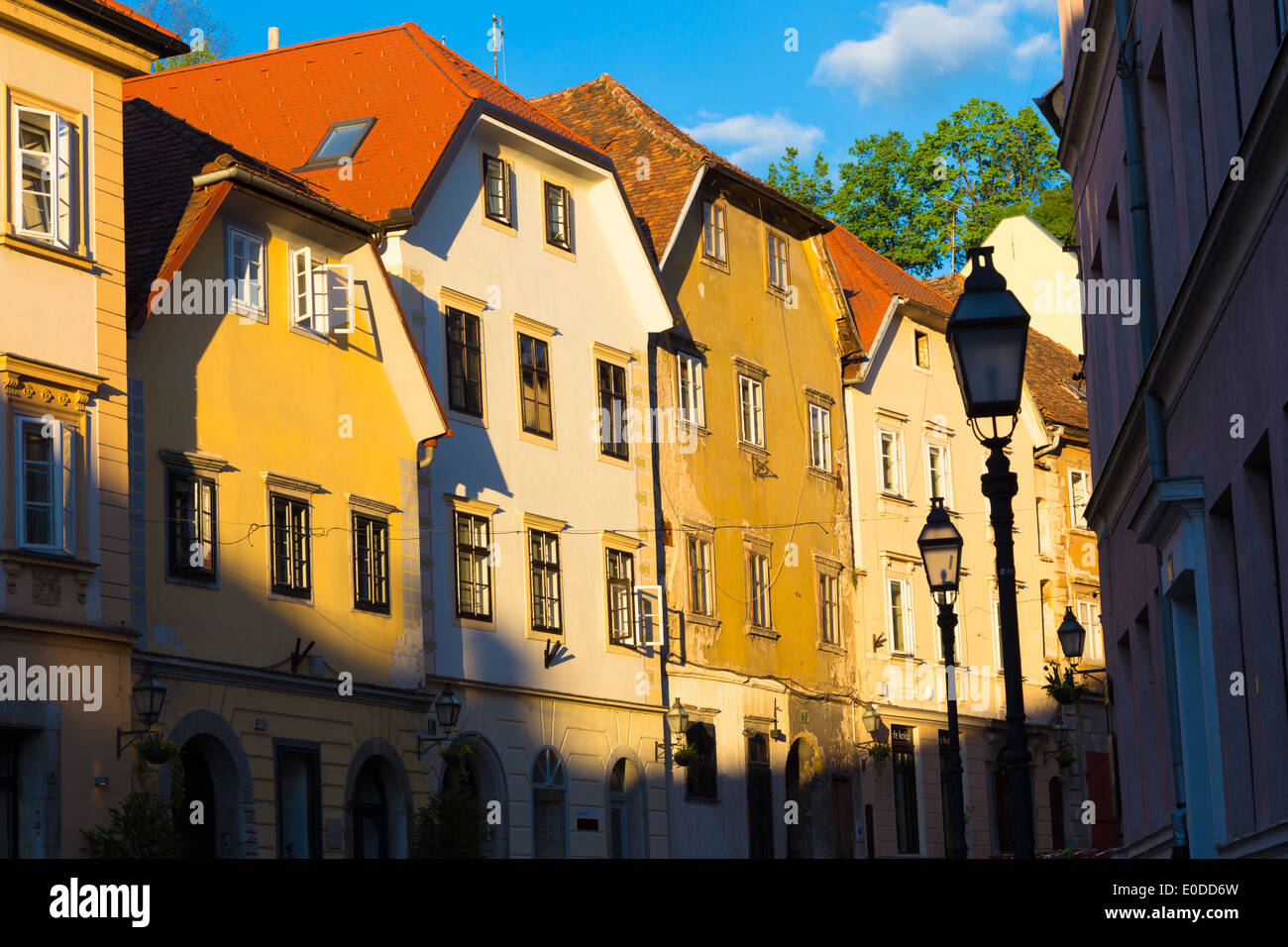 Vecchie case di Lubiana, Slovenia, l'Europa. Foto Stock