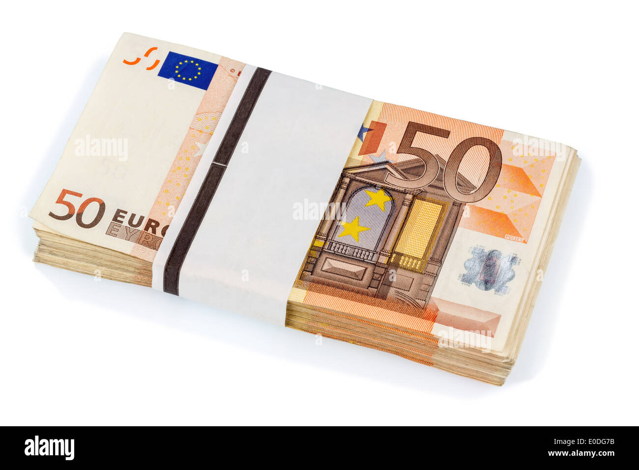 Pila di molti cinquanta euro-banconote. Foto simbolico per il denaro, la ricchezza, il profitto e le questioni, Stapel von vielen fuenfzig Euro-Geldsch Foto Stock